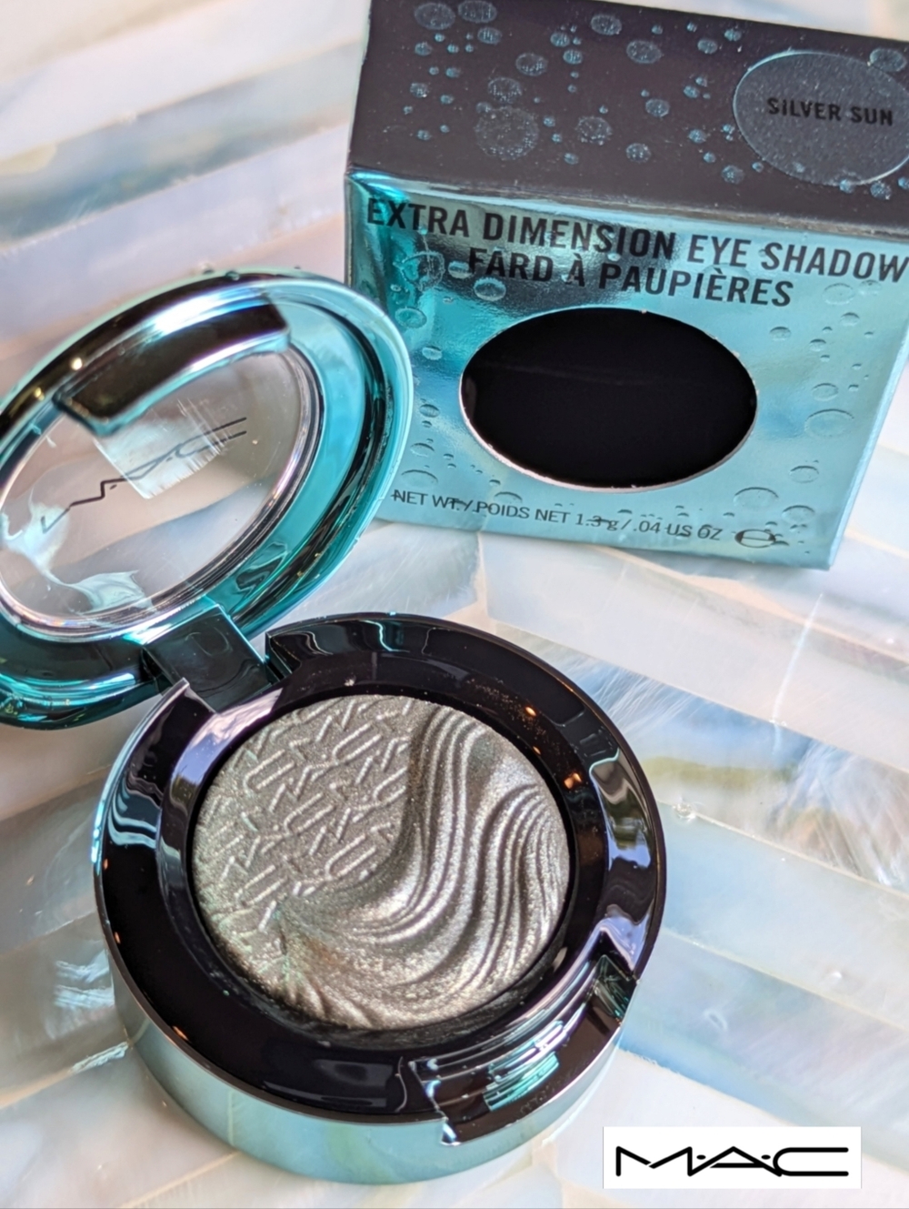 Limited Edition MAC Extra Dimension Eye Shadow Silver Sun-Metallic Silver NIB